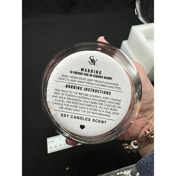 SSY Candles Wood Wick Hand Poured Peach Scented Candle NIB - Picture 12 of 14